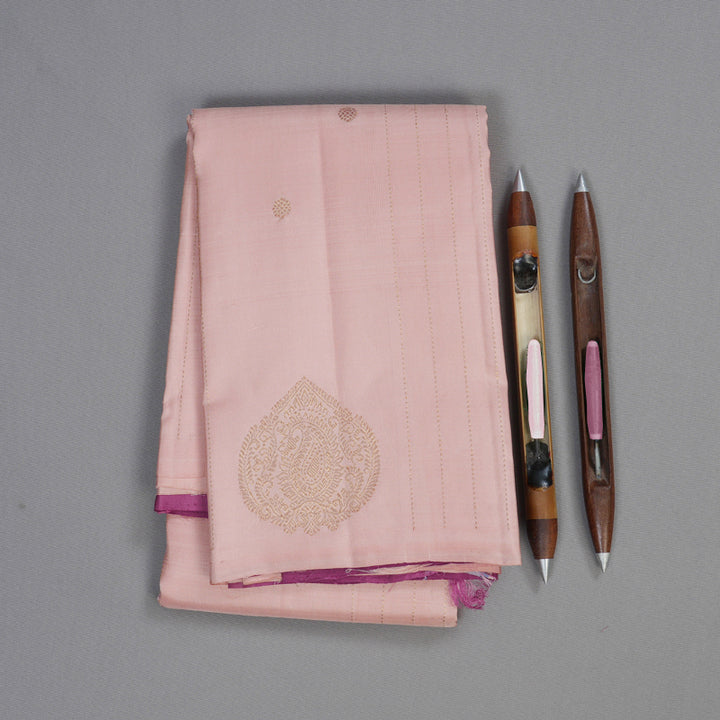 Hayagrivas Peach Pink Handloom Kanjivaram Silk Saree BBD1441L9-2