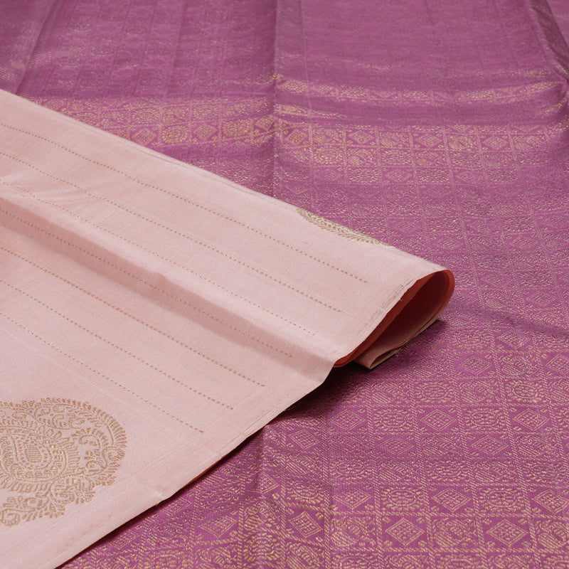 Hayagrivas Peach Pink Handloom Kanjivaram Silk Saree BBD1441L9-2