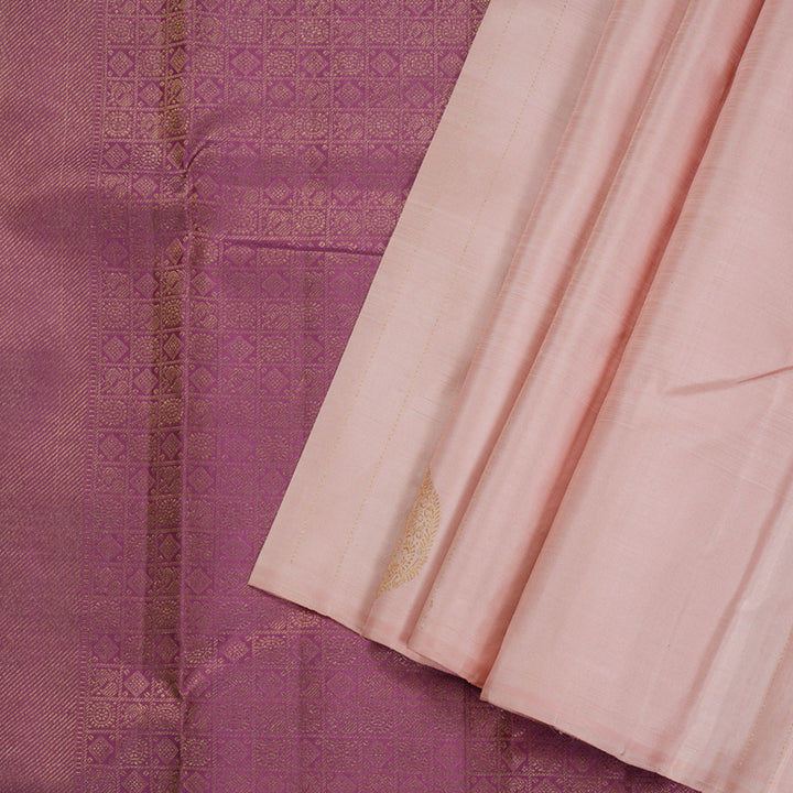 Hayagrivas Peach Pink Handloom Kanjivaram Silk Saree BBD1441L9-2