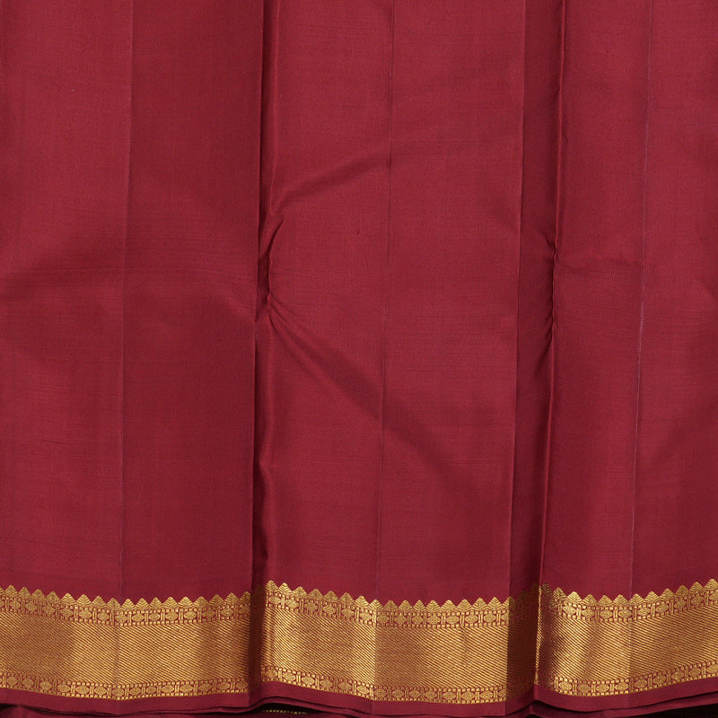 Hayagrivas Beige Handloom Kanjivaram Silk Saree with Maroon Border BBD1442L1-1
