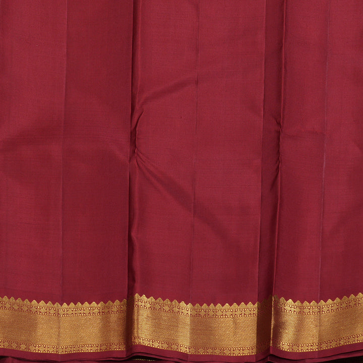 Hayagrivas Beige Handloom Kanjivaram Silk Saree with Maroon Border BBD1442L1-1