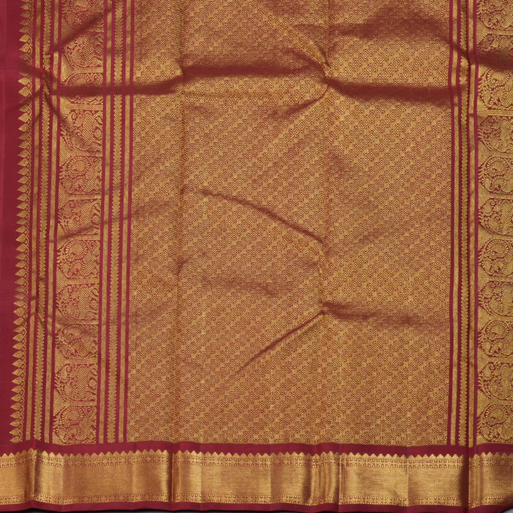 Hayagrivas Beige Handloom Kanjivaram Silk Saree with Maroon Border BBD1442L1-1