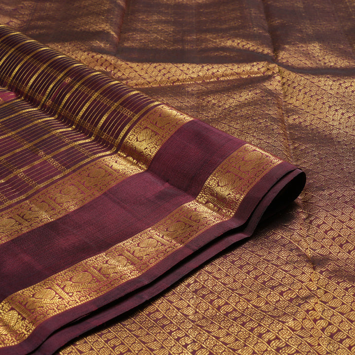 Hayagrivas Handloom Vairaoosi with Jarigai Checks Kanjivaram Saree  BBD1447L2-1