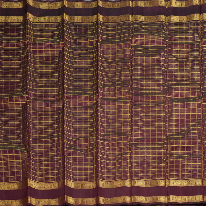 Hayagrivas Handloom Vairaoosi with Jarigai Checks Kanjivaram Saree  BBD1447L2-1