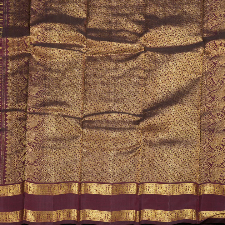 Hayagrivas Handloom Vairaoosi with Jarigai Checks Kanjivaram Saree  BBD1447L2-1