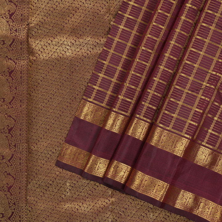 Hayagrivas Handloom Vairaoosi with Jarigai Checks Kanjivaram Saree  BBD1447L2-1