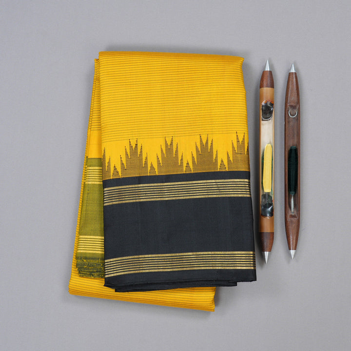 Hayagrivas Handloom Kanjivaram Silk Saree in Sun Kissed Yellow BBD1454L1-1