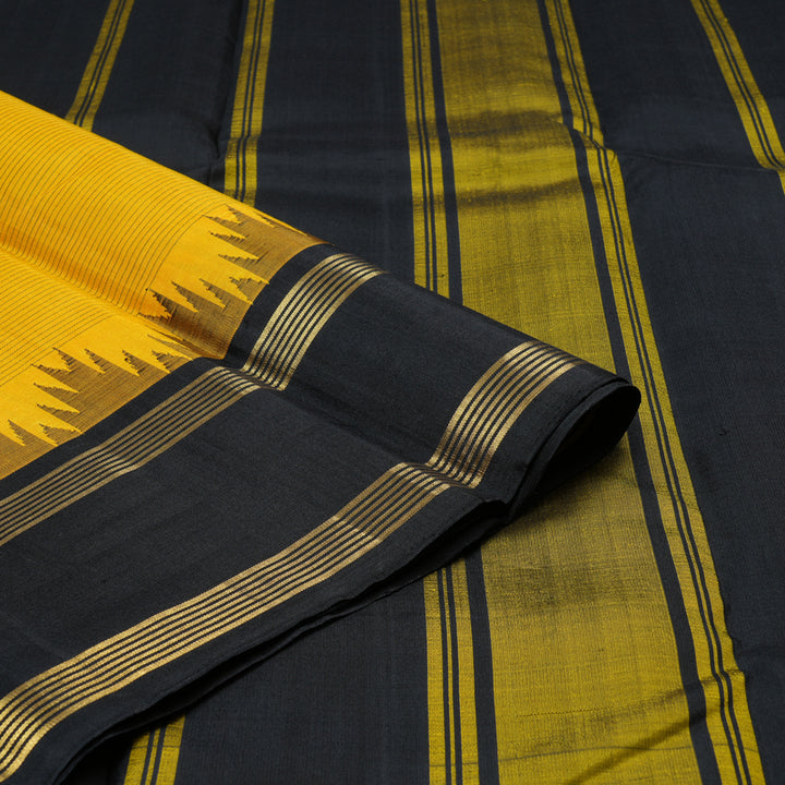 Hayagrivas Handloom Kanjivaram Silk Saree in Sun Kissed Yellow BBD1454L1-1