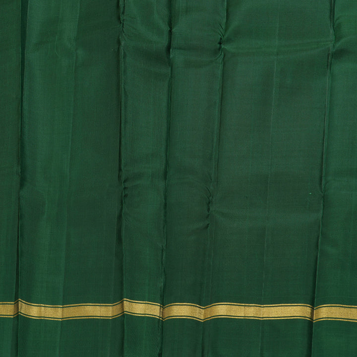 Hayagrivas Light Peach Pink Handloom Kanjivaram Silk Saree with Bottle Green Border BBD1454L2-7