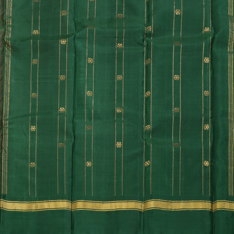 Hayagrivas Light Peach Pink Handloom Kanjivaram Silk Saree with Bottle Green Border BBD1454L2-7