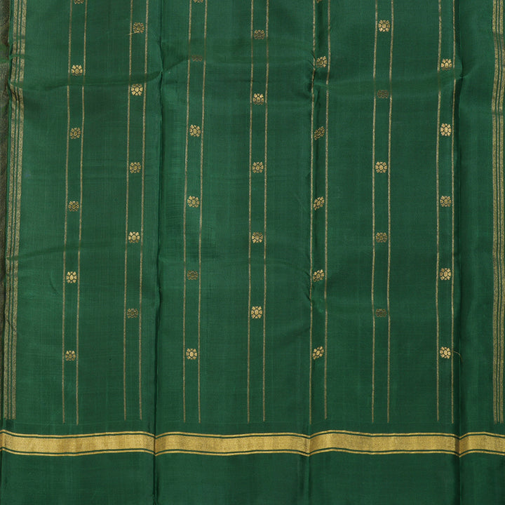 Hayagrivas Light Peach Pink Handloom Kanjivaram Silk Saree with Bottle Green Border BBD1454L2-7