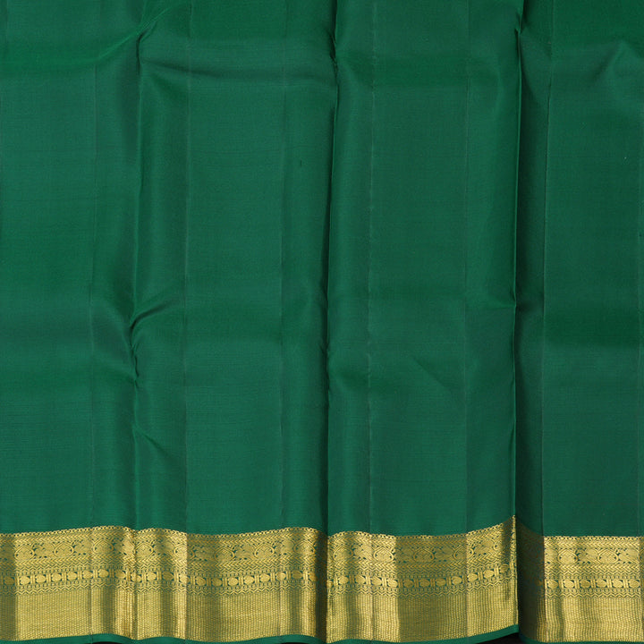 Hayagrivas Reddish Pink Handloom Kanjivaram Silk Saree with Bottle Green Border BBD1455L6-1