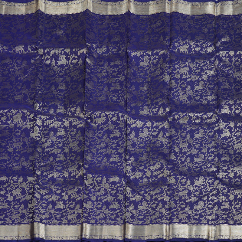 Hayagrivas Blue Handloom Kanjivaram Silk Saree BBD1456L1-1