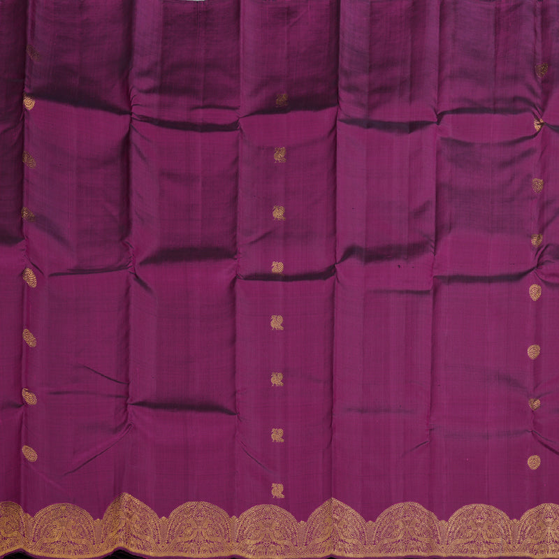 Hayagrivas Dark Purple Handloom Kanjivaram Silk Saree BBD1456L10-1