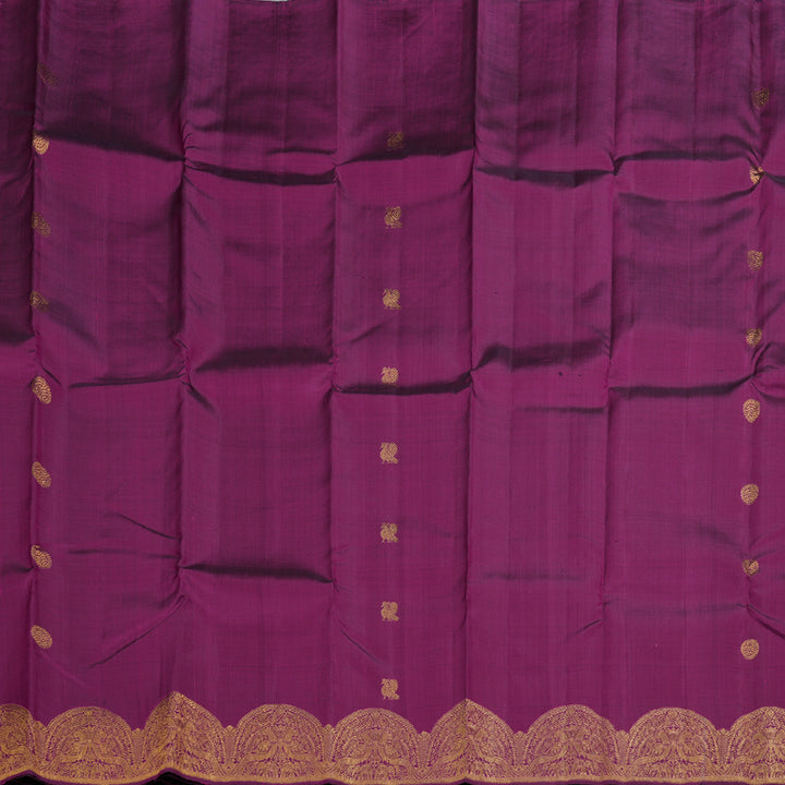 Hayagrivas Dark Purple Handloom Kanjivaram Silk Saree BBD1456L10-1