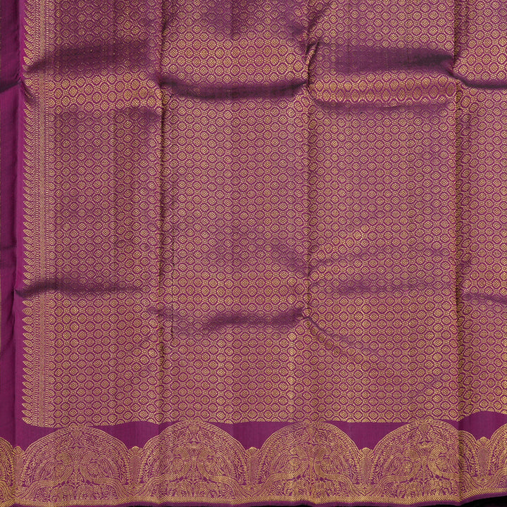 Hayagrivas Dark Purple Handloom Kanjivaram Silk Saree BBD1456L10-1