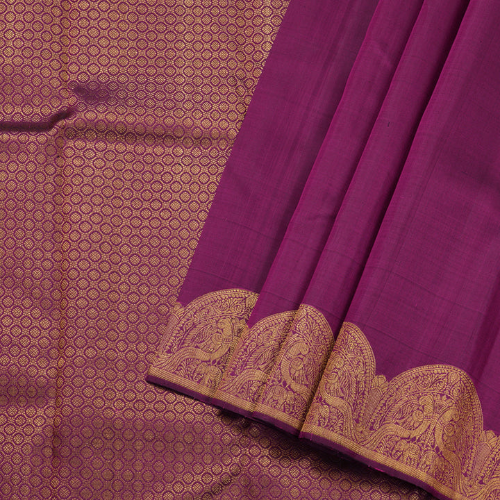 Hayagrivas Dark Purple Handloom Kanjivaram Silk Saree BBD1456L10-1