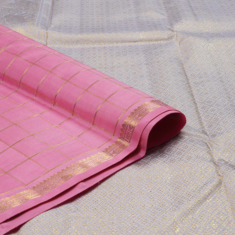Hayagrivas Rose Pink Handloom Kanjivaram Silk Saree BBD1456L12-1