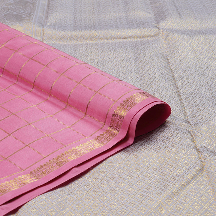 Hayagrivas Rose Pink Handloom Kanjivaram Silk Saree BBD1456L12-1