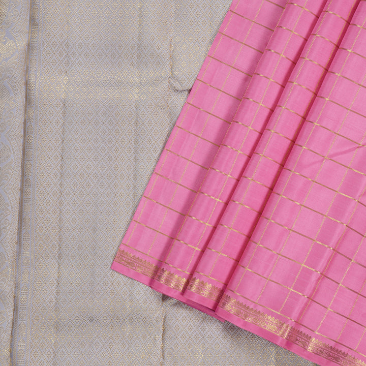 Hayagrivas Rose Pink Handloom Kanjivaram Silk Saree BBD1456L12-1