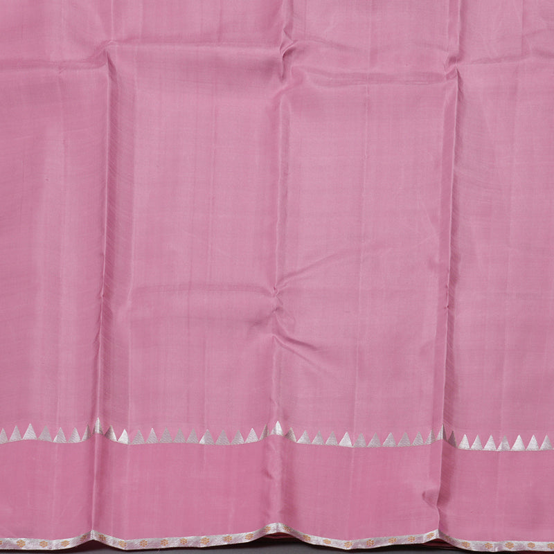 Hayagrivas Black Handloom Kanjivaram Silk Saree with Rose Pink Border BBD1456L18-1