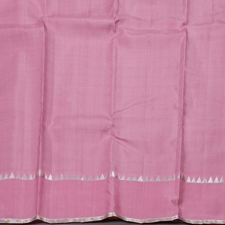 Hayagrivas Black Handloom Kanjivaram Silk Saree with Rose Pink Border BBD1456L18-1