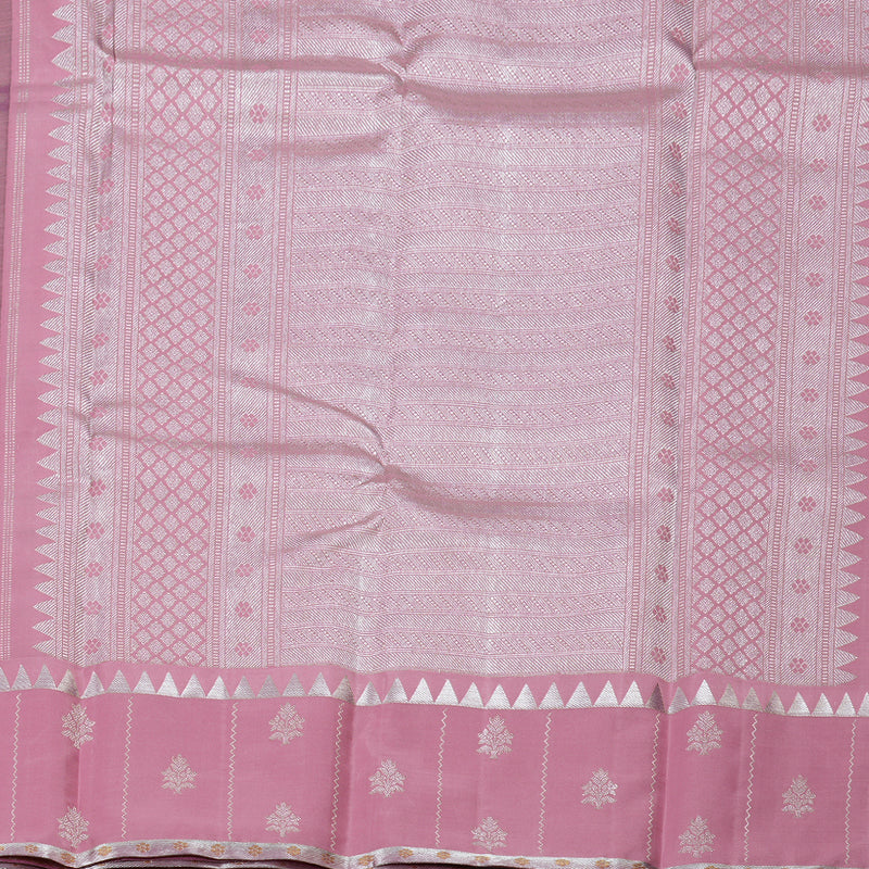Hayagrivas Black Handloom Kanjivaram Silk Saree with Rose Pink Border BBD1456L18-1