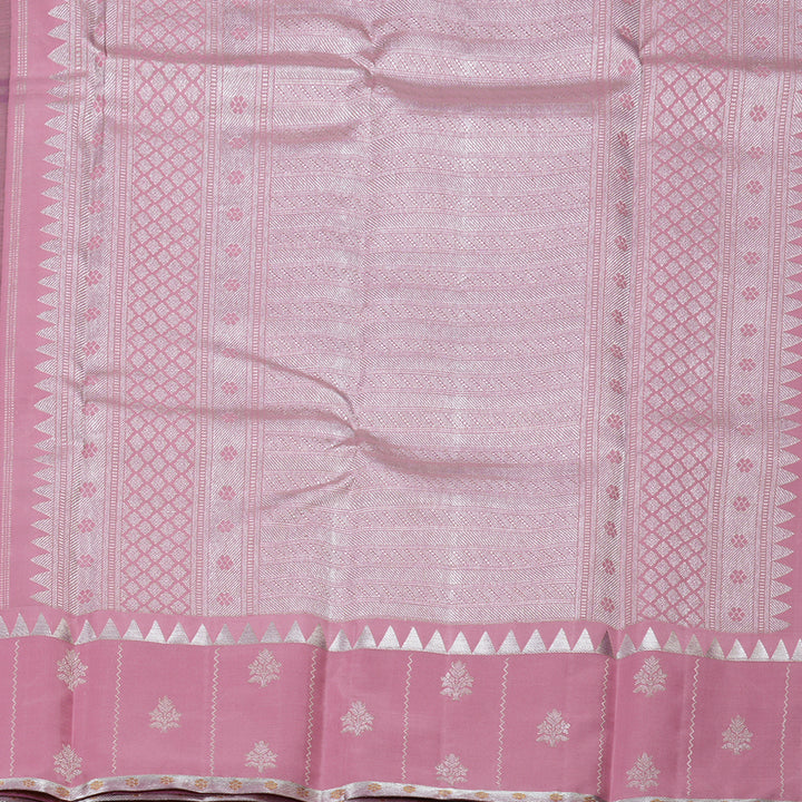 Hayagrivas Black Handloom Kanjivaram Silk Saree with Rose Pink Border BBD1456L18-1