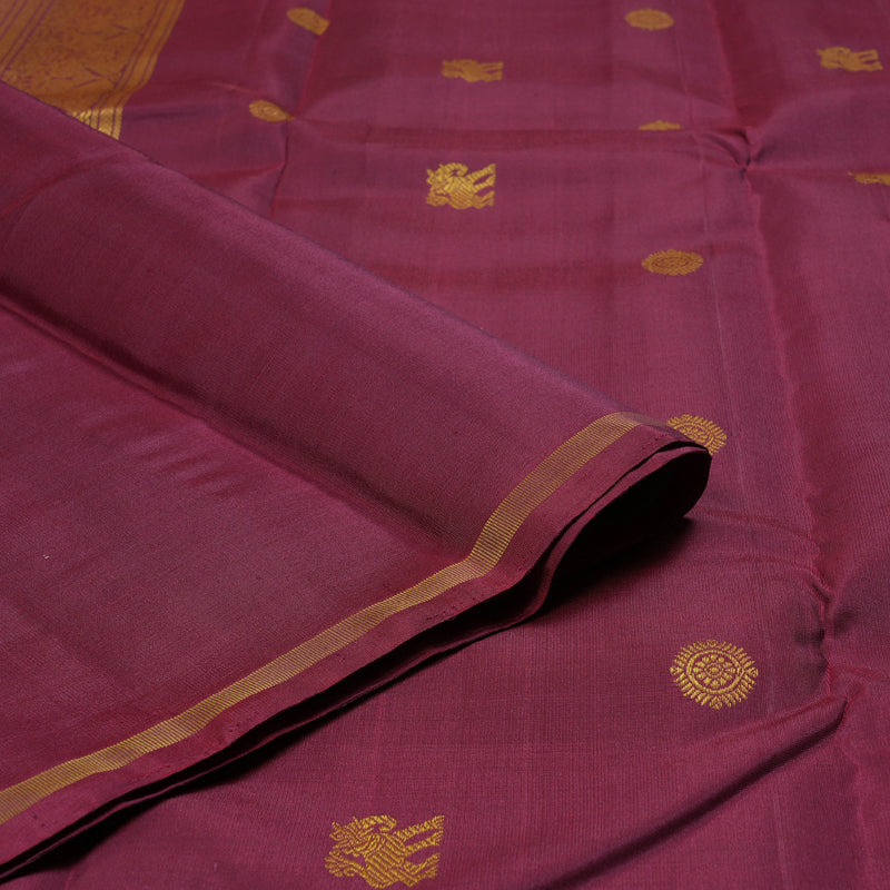 Hayagrivas Muppagam(Green,Purple And Wine Maroon) Handloom Kanjivaram Silk Saree BBD1457L6-1