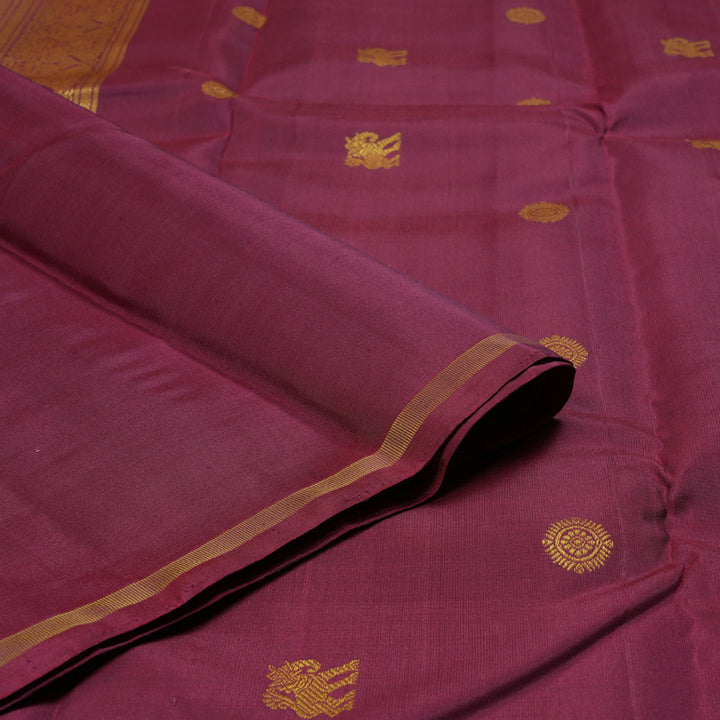 Hayagrivas Muppagam(Green,Purple And Wine Maroon) Handloom Kanjivaram Silk Saree BBD1457L6-1