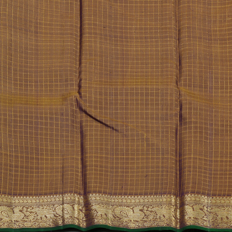 Hayagrivas Handloom Deep Violet Kanjivaram Silk Saree with Royal Beige Border BBD1457L9-1
