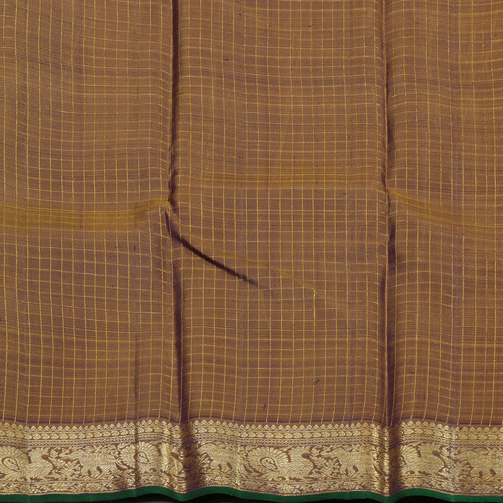 Hayagrivas Handloom Deep Violet Kanjivaram Silk Saree with Royal Beige Border BBD1457L9-1