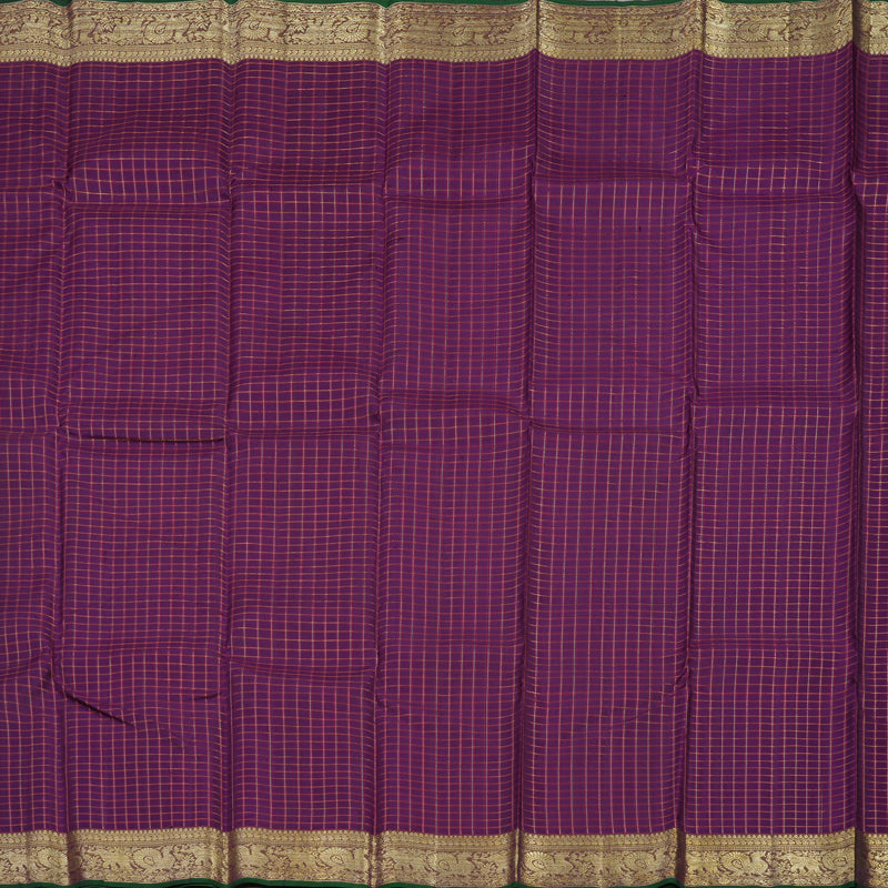 Hayagrivas Handloom Deep Violet Kanjivaram Silk Saree with Royal Beige Border BBD1457L9-1