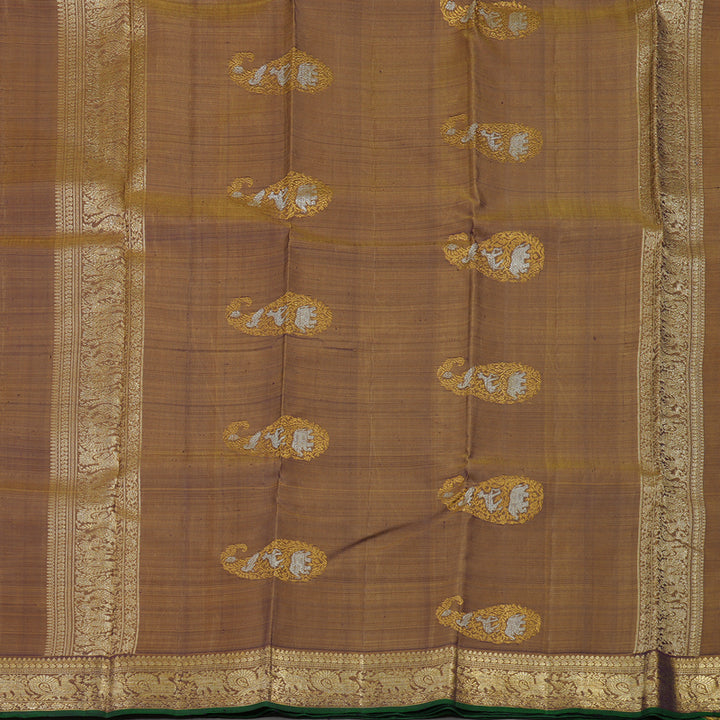 Hayagrivas Handloom Deep Violet Kanjivaram Silk Saree with Royal Beige Border BBD1457L9-1