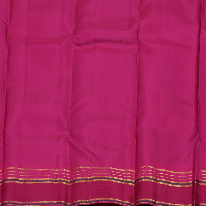 Hayagrivas Bottle Green Handloom Kanjivaram Silk Saree with Pink Border BBD1460L2-1