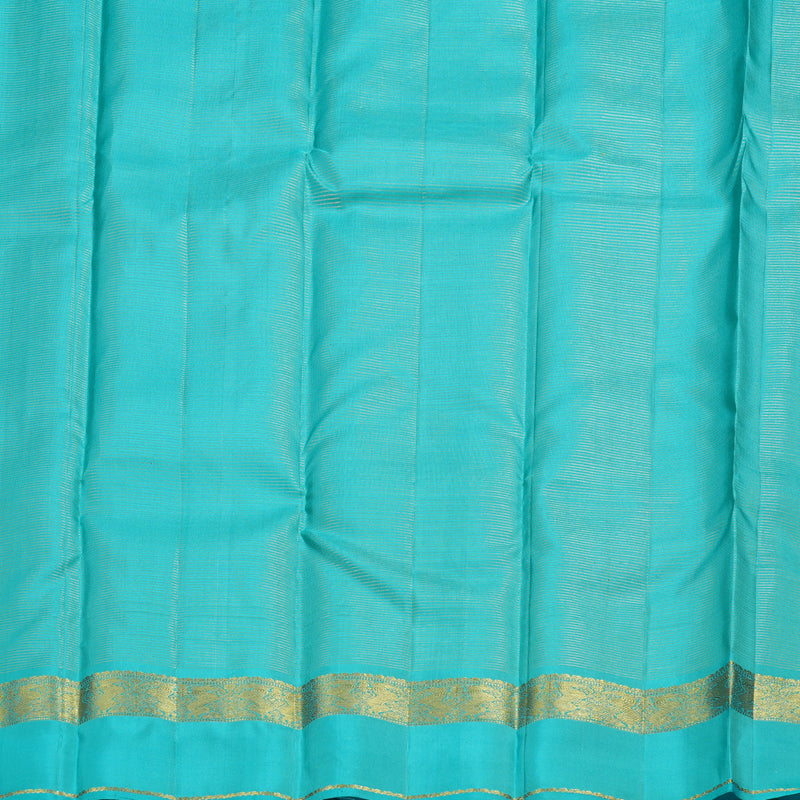 Hayagrivas Multi Color  Handloom Kanjivaram Silk Saree with Sea Blue Border BBD1460L7-1