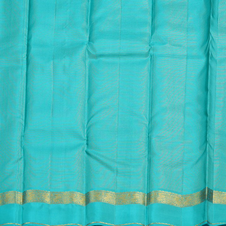 Hayagrivas Multi Color  Handloom Kanjivaram Silk Saree with Sea Blue Border BBD1460L7-1