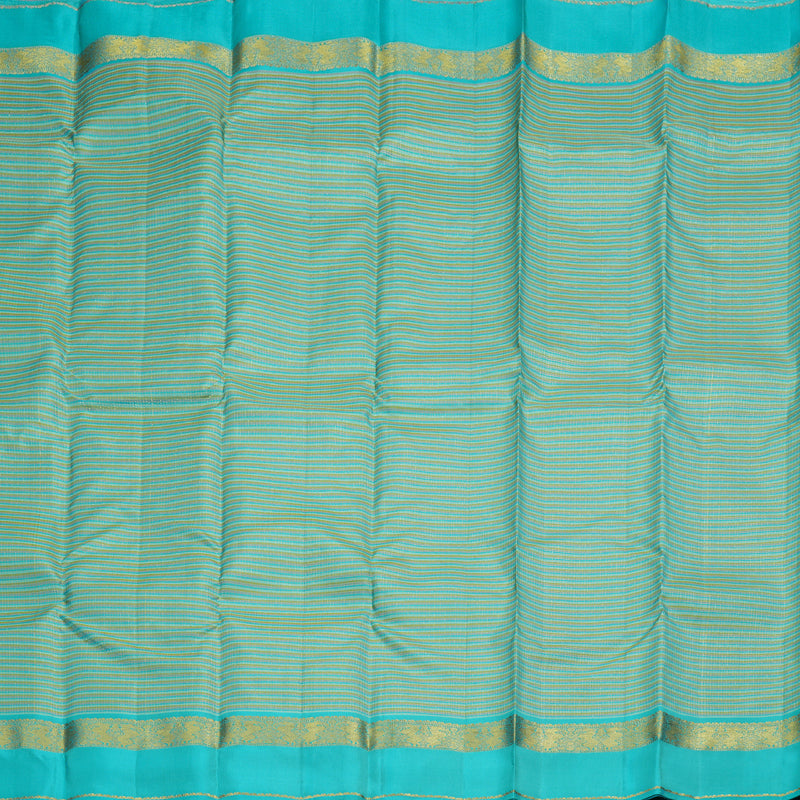 Hayagrivas Multi Color  Handloom Kanjivaram Silk Saree with Sea Blue Border BBD1460L7-1