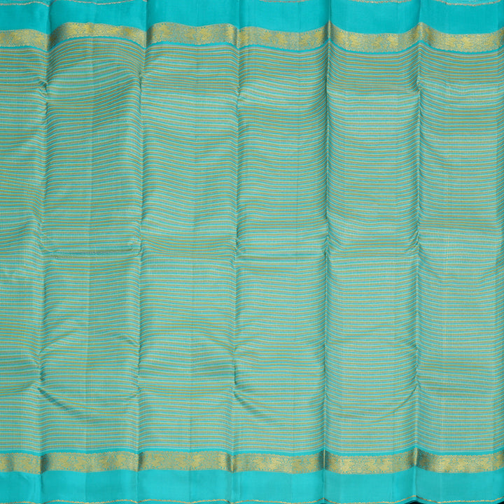 Hayagrivas Multi Color  Handloom Kanjivaram Silk Saree with Sea Blue Border BBD1460L7-1