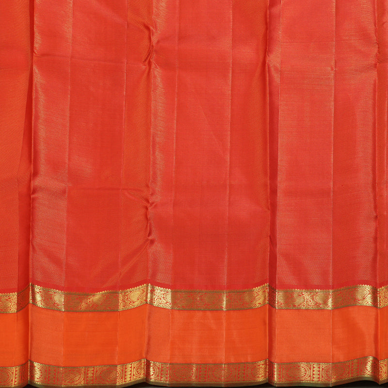 Hayagrivas Red Handloom Kanjivaram Silk Saree with Orange Border BBD1461L11-1
