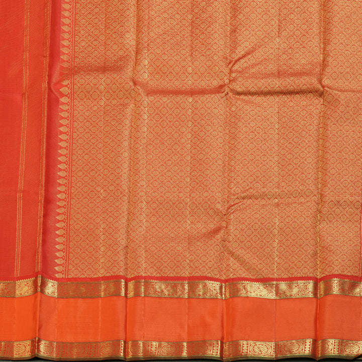 Hayagrivas Red Handloom Kanjivaram Silk Saree with Orange Border BBD1461L11-1