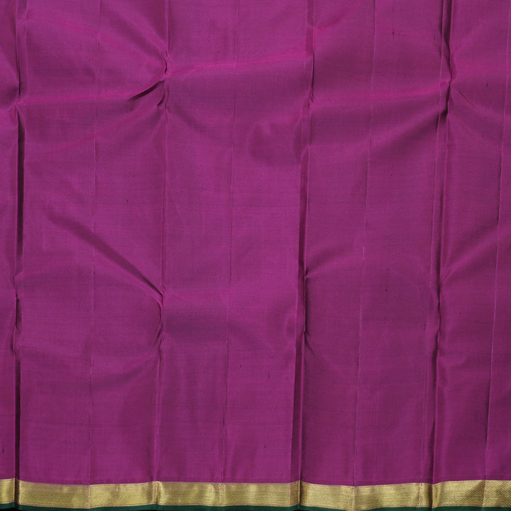 Hayagrivas Bottle Green Handloom Kanjivaram Silk Saree with Purple Border BBD1461L12-2