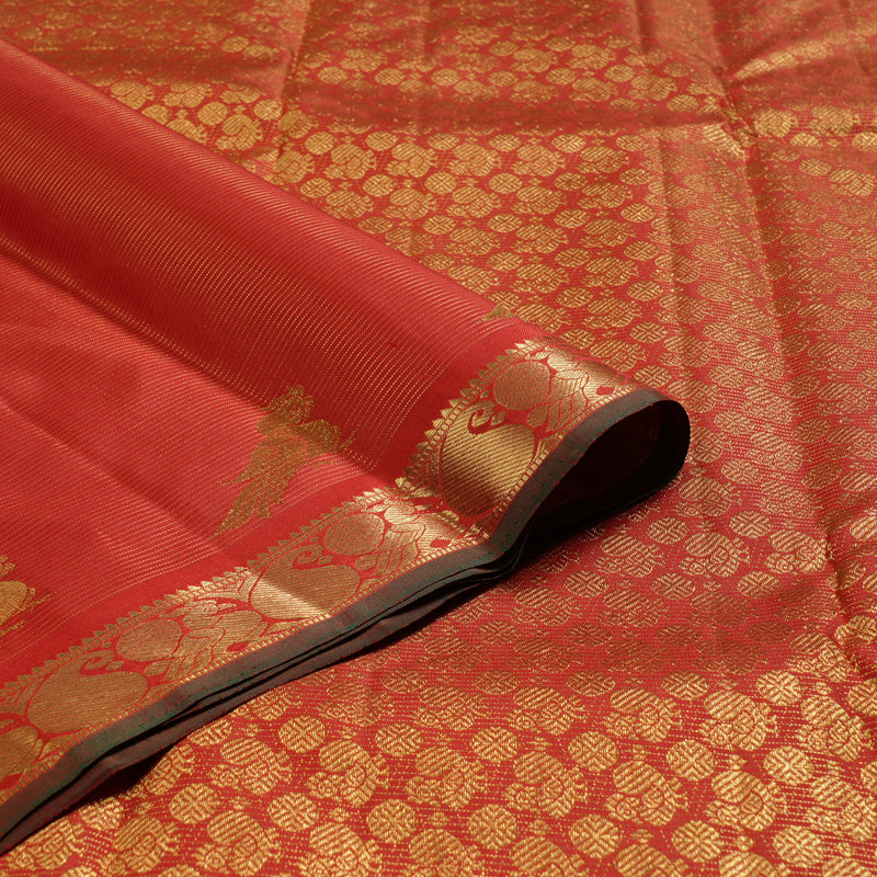 Hayagrivas Stunning Red Handloom Kanjivaram Silk Saree BBD1461L15-1