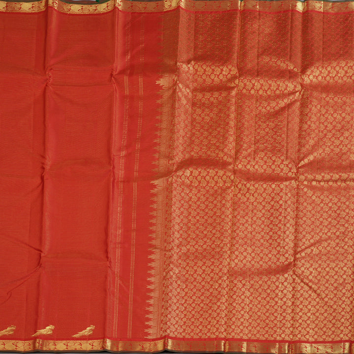 Hayagrivas Stunning Red Handloom Kanjivaram Silk Saree BBD1461L15-1