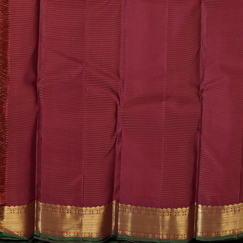 Hayagrivas Black Handloom Kanjivaram Silk Saree with Maroon Border BBD1461L17-4