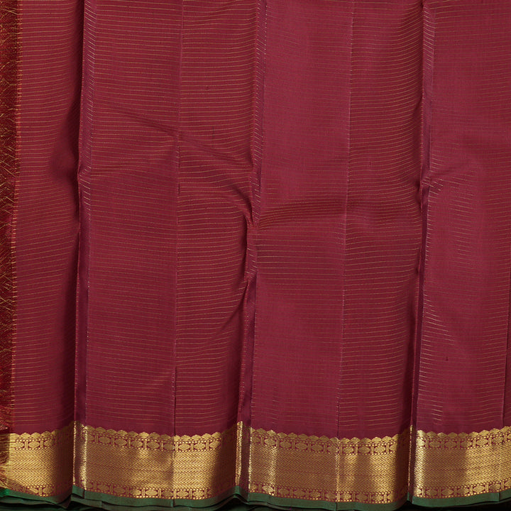 Hayagrivas Black Handloom Kanjivaram Silk Saree with Maroon Border BBD1461L17-4