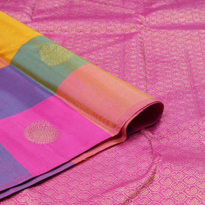Hayagrivas Multi Color Checks Handloom Kanjivaram Silk Saree BBD1461L18-1