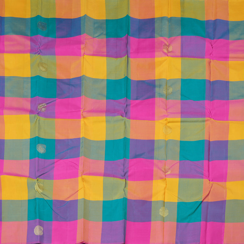 Hayagrivas Multi Color Checks Handloom Kanjivaram Silk Saree BBD1461L18-1
