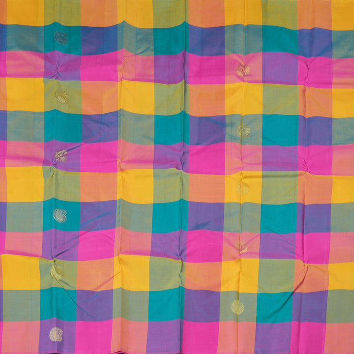 Hayagrivas Multi Color Checks Handloom Kanjivaram Silk Saree BBD1461L18-1