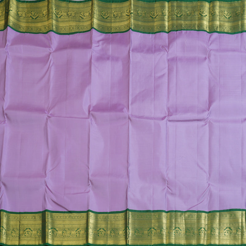 Hayagrivas Lavender Handloom Kanjivaram Silk Saree with Bottle Green Border BBD1461L19-1